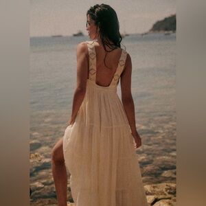 Sezane Robe Lecce Dress Ecru Size 12 NWT‎